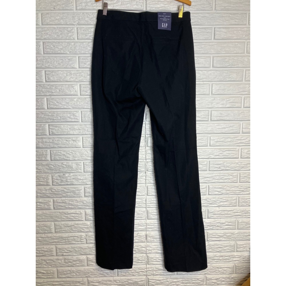 Gap High Rise Slim Boot Pants Women 10 Tall Black NWT Stretch Workwear - Picture 7 of 7
